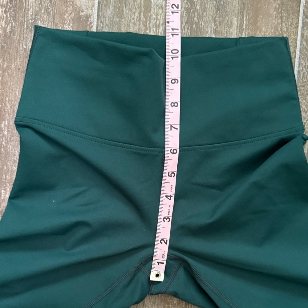 Fabletics Dark Green Leggings with Neon Yellow Accents - Picture 7 of 8